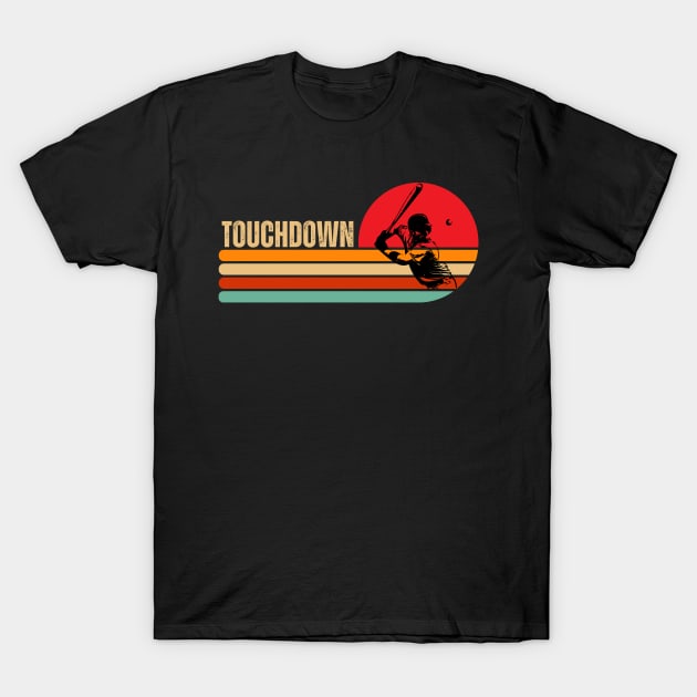 Touchdown Baseball Retro T-Shirt by Illustradise